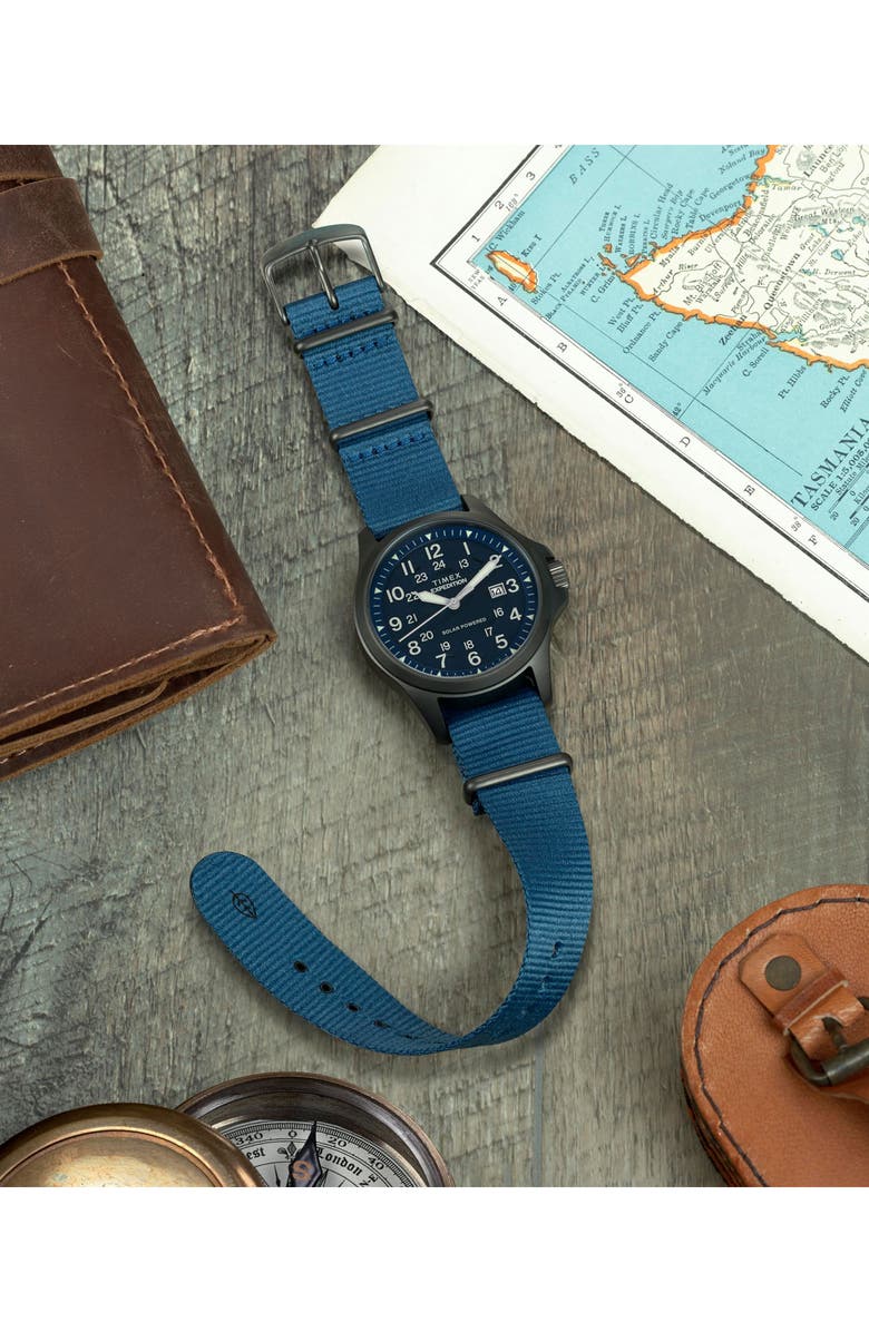 Timex<sup>®</sup> Expedition<sup>®</sup> North Field Post Solar Webbing Strap Watch, Alternate, color, Blue