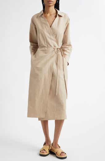 Vince Long Sleeve Wrap Shirtdress