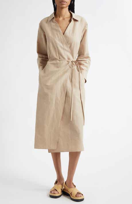 Vince Long Sleeve Wrap Shirtdress