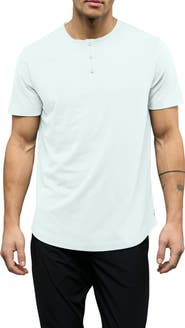 Cuts AO Curved Hem Short Sleeve Henley
