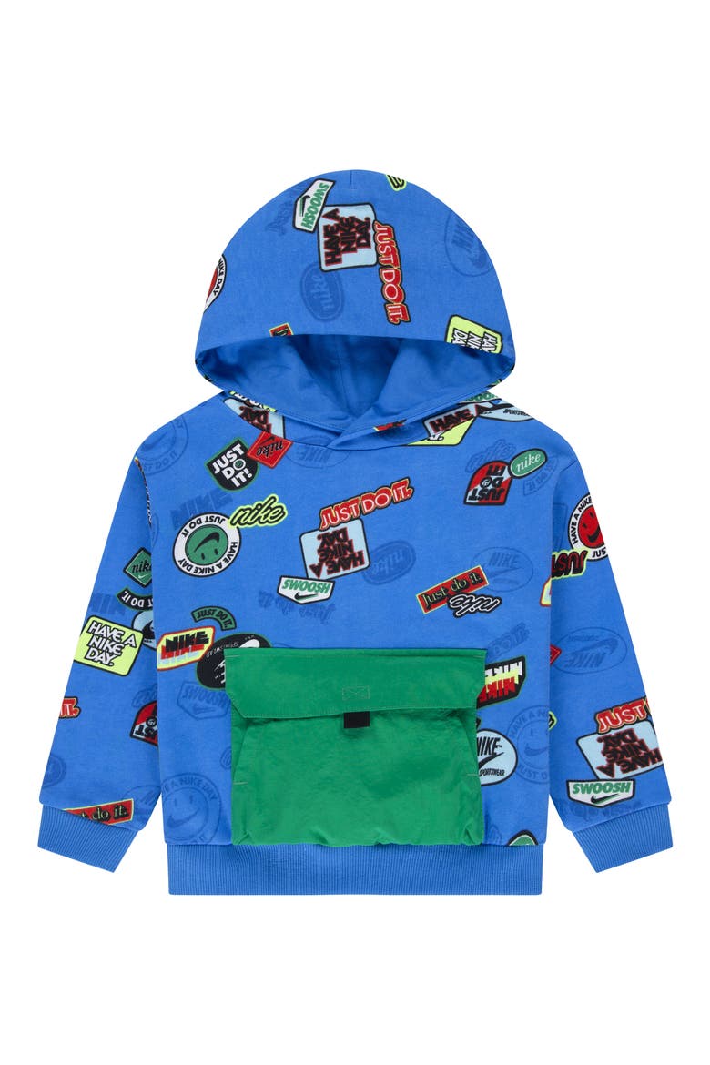 Kids' Sportswear Soa French Terry Hoodie, Main, color, LIGHT PHOTO BLUE