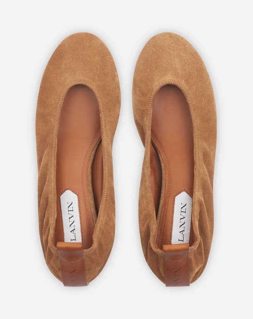 Lanvin La Ballerine En Suede Pour Femme In Brown