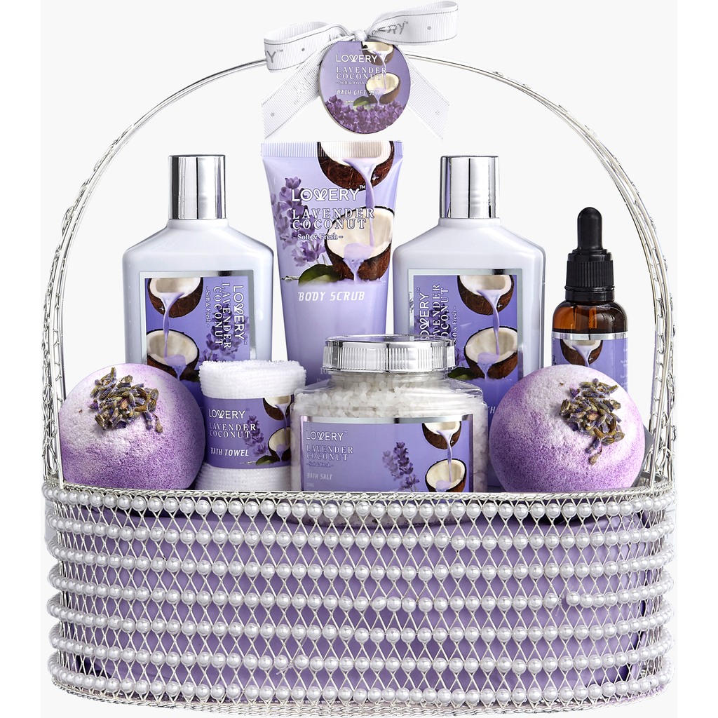 Lovery Lavender Coconut Home Spa Gift Set In Lavender Coconut