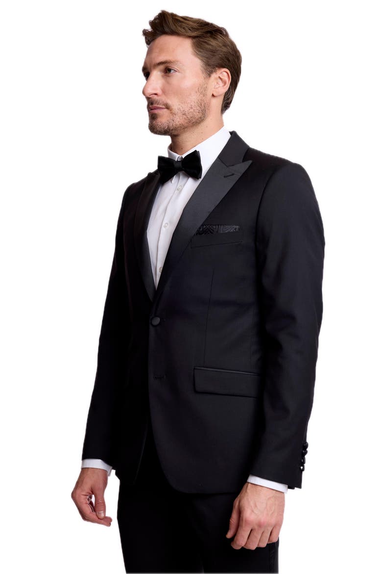 Kyle Peak Lapel Stretch Tuxedo Jacket, Alternate, color, NEW BLACK