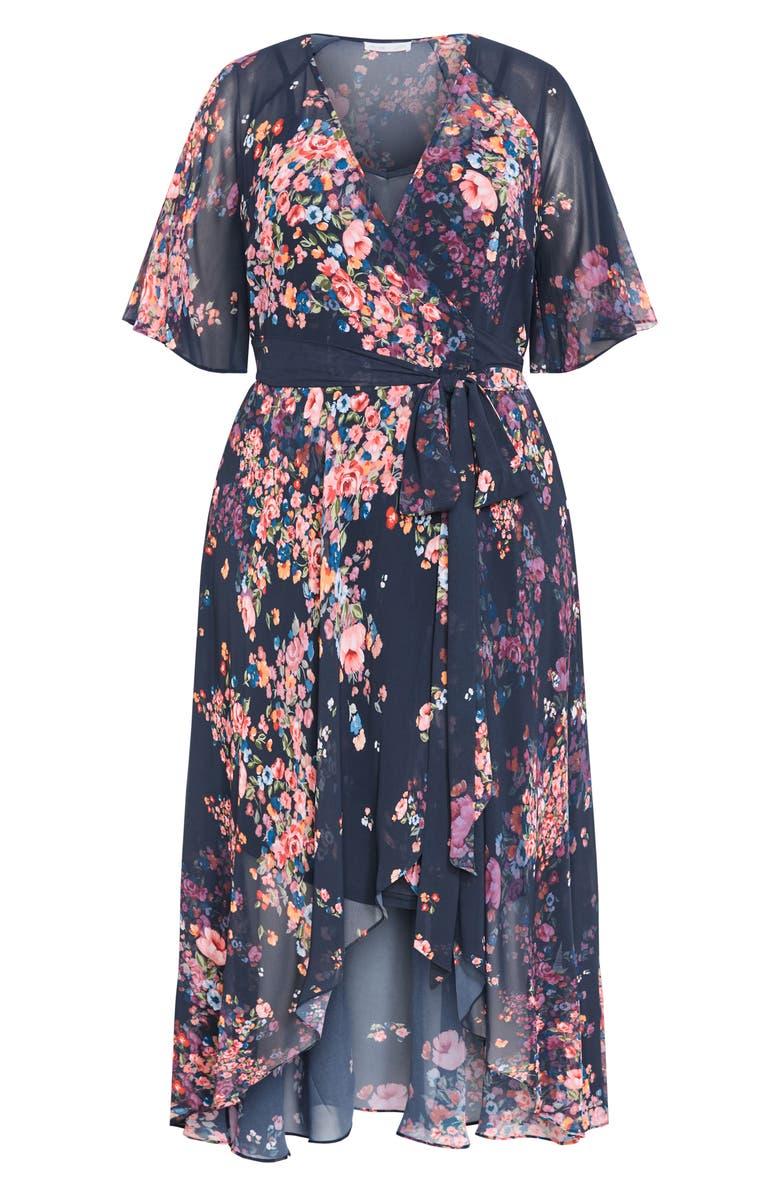 City Chic Lovers Lane Wrap Maxi Dress, Alternate, color, Royal Blue