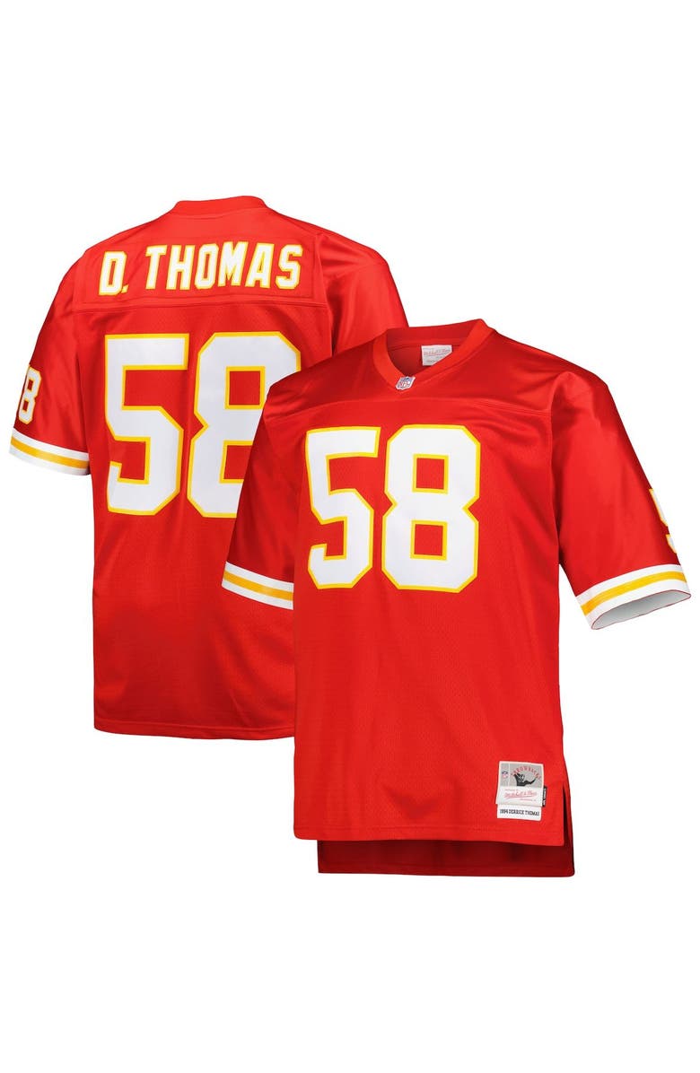 Mitchell & Ness Men's Mitchell & Ness Derrick Thomas Red Kansas City Chiefs Big & Tall 1994 Retired Player Replica Jersey, Main, color, Red