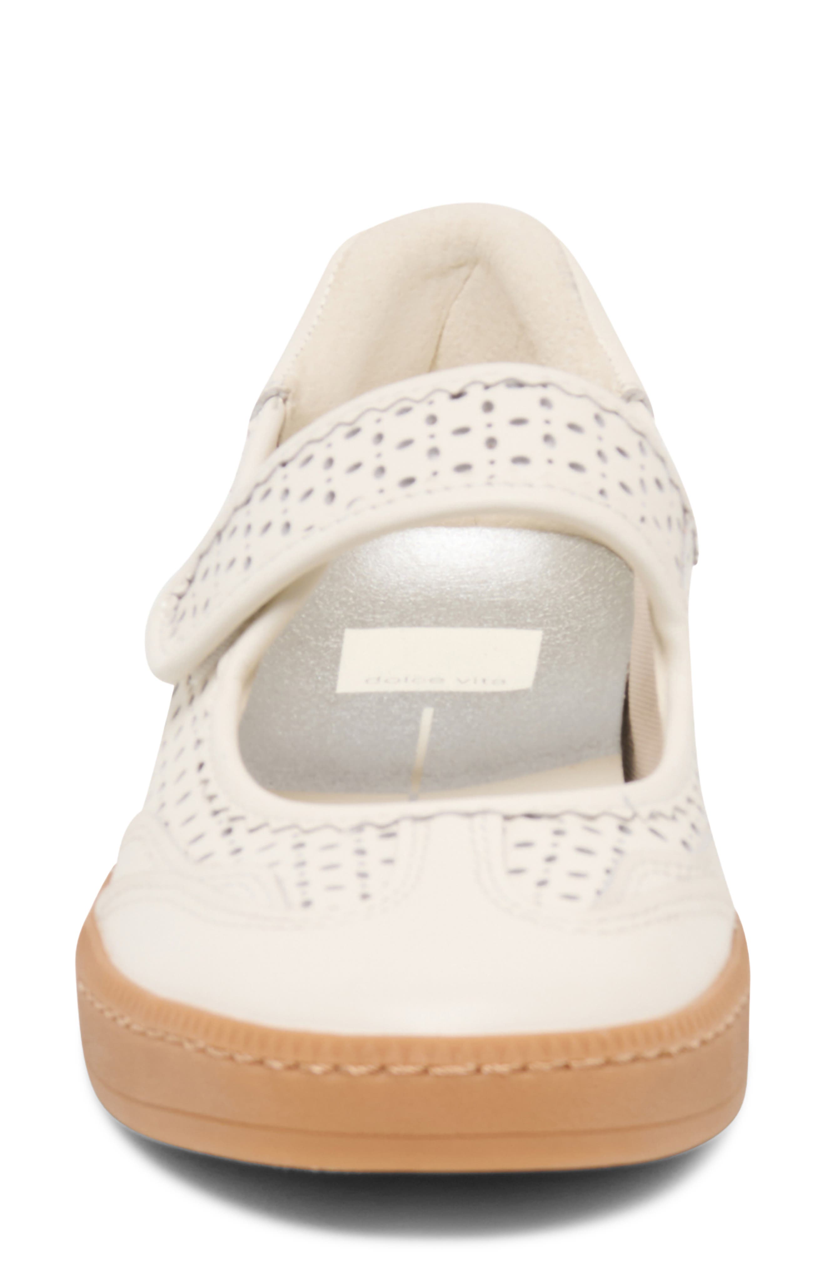 Dolce Vita Nanet Mary Jane Flat, Alternate, color, White Perforated Leather