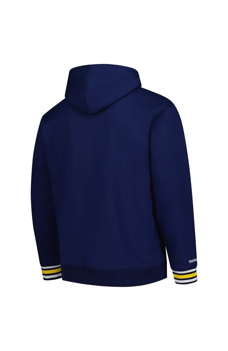Mitchell & Ness Men's Mitchell & Ness Navy Michigan Wolverines Chainstich Fleece Pullover Hoodie, Alternate, color, Navy