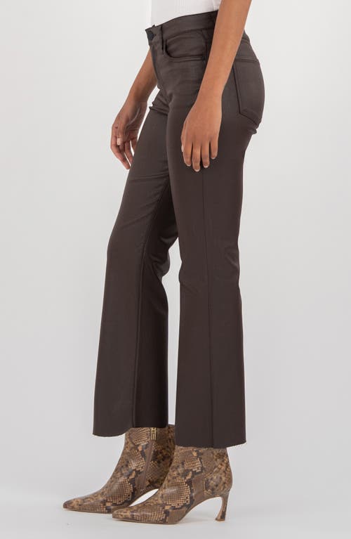 Kut From The Kloth Meg Coated High Waist Wide Leg Jeans In Brown