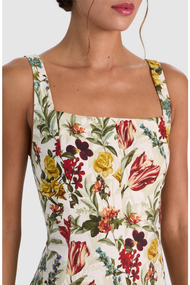 Polly Floral Linen Blend Maxi Dress, Alternate, color, DESERT SPRIGS VANILLA