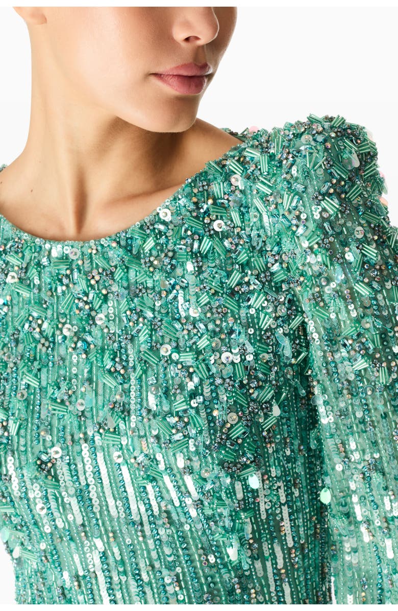 Jenny Packham Ziva Dress, Alternate, color, Pearl Aqua