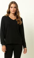 Single Stitch Classic Ribbed V-Neck Sweater