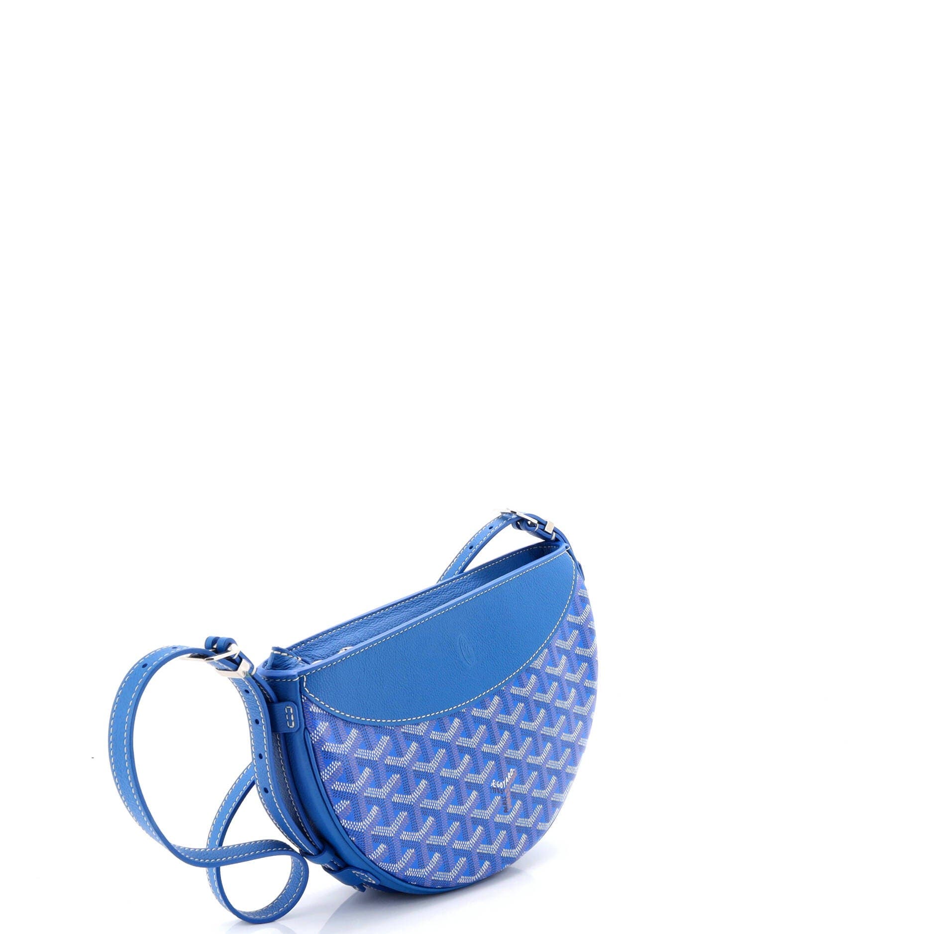 Pre-Owned Goyard Hirondelle Shoulder Bag Coated Canvas and Leather, Alternate, color, Blue