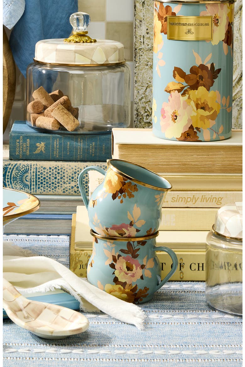 Wild Rose Slate Enameled Steel Mug, Alternate, color, BLUE