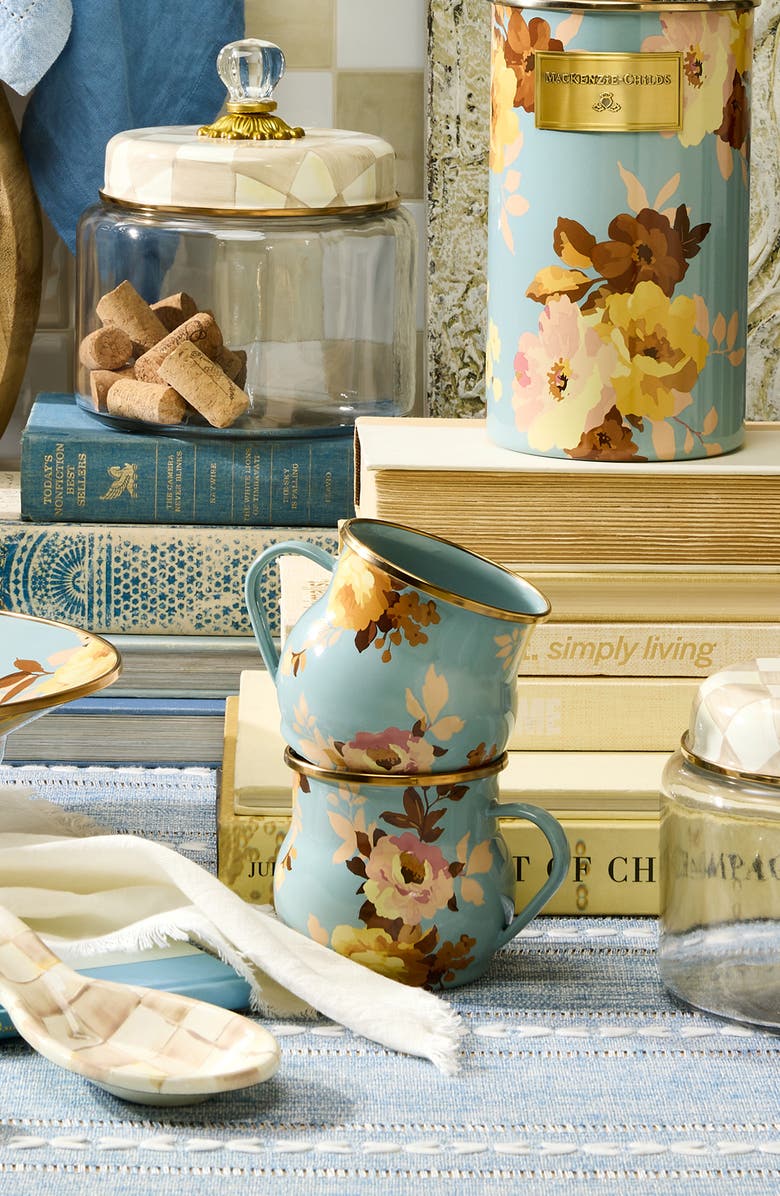 MACKENZIE CHILDS Wild Rose Slate Enameled Steel Mug, Alternate, color, Blue