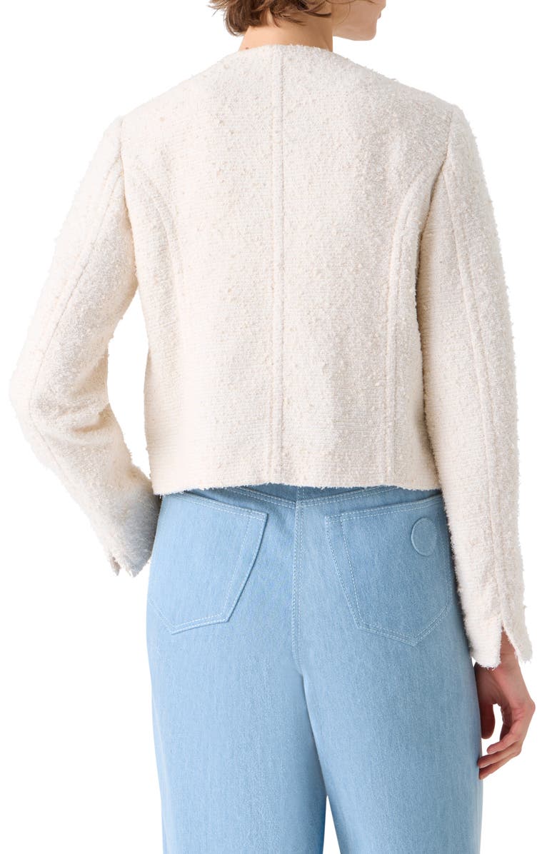 Akris punto Cotton Blend Bouclé Jacket, Alternate, color, Ivory