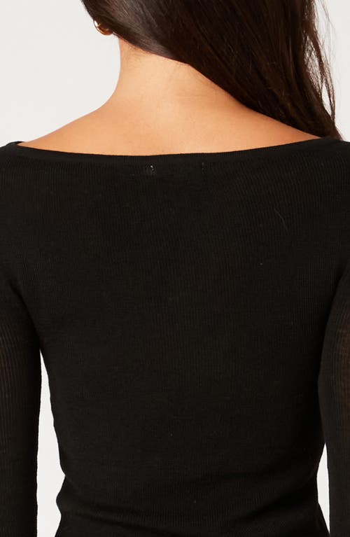 Nia Mariah Ribbed Sweater In Black