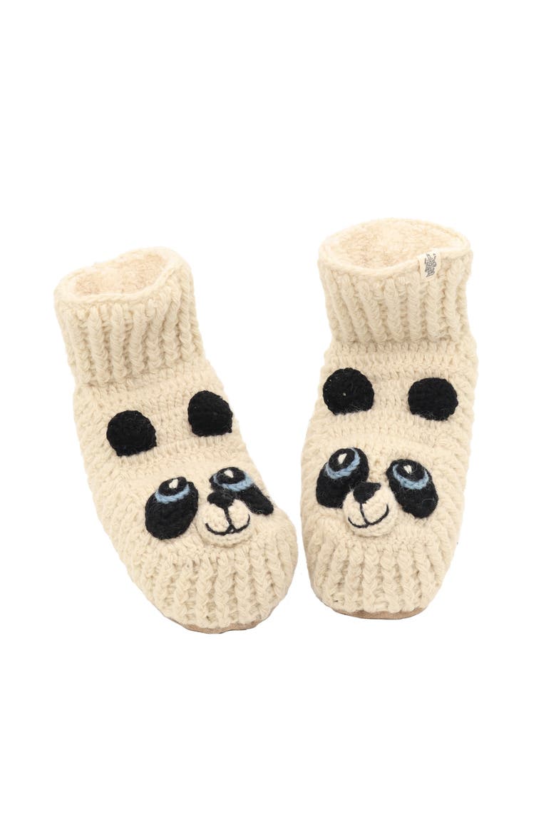 Panda Slippers, Main, color, White combo