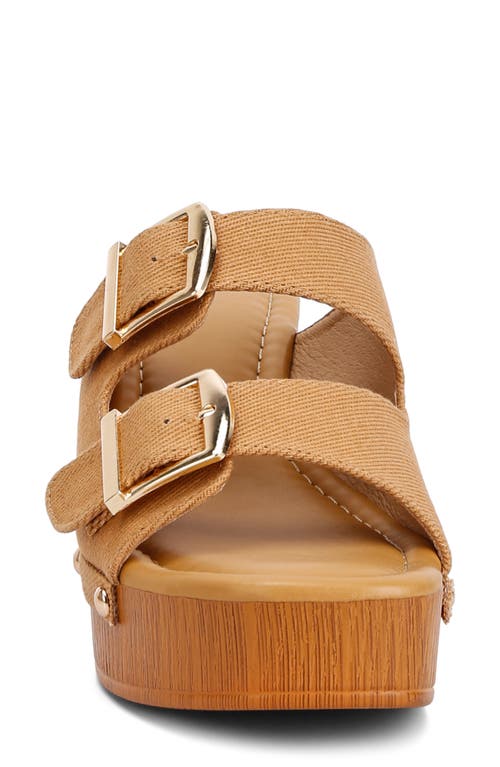 Rag & Co Sarai Buckle Strap Platform Sandal In Tan