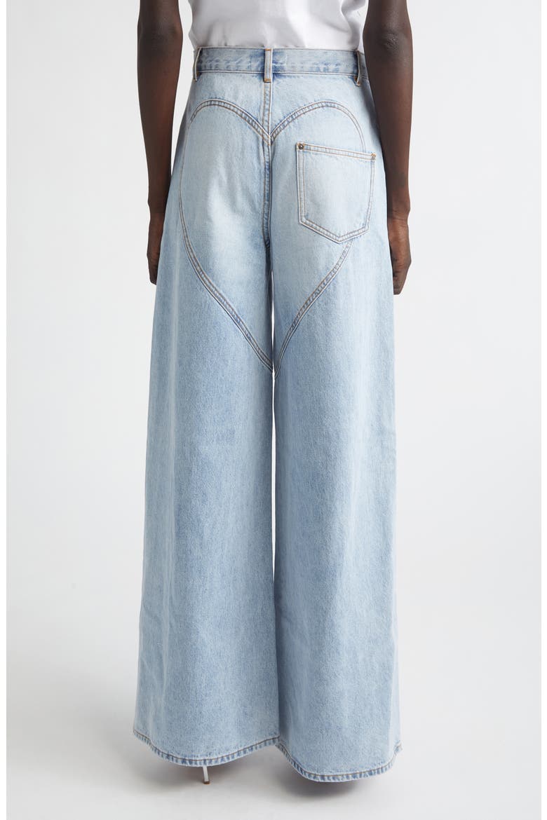 Crystal Slit Cotton Denim Wide Legs Jeans, Alternate, color, LIGHT BLUE