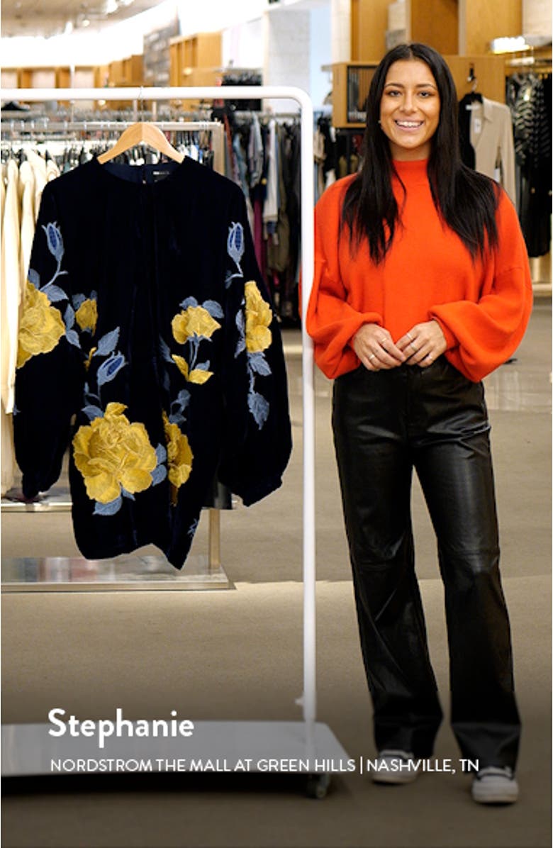 EDITION Floral Embroidered Long Sleeve Minidress, sales video thumbnail