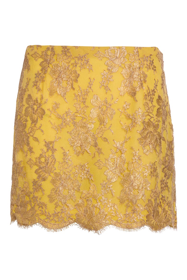 Metallic Lace Miniskirt, Main, color, OR NUDE