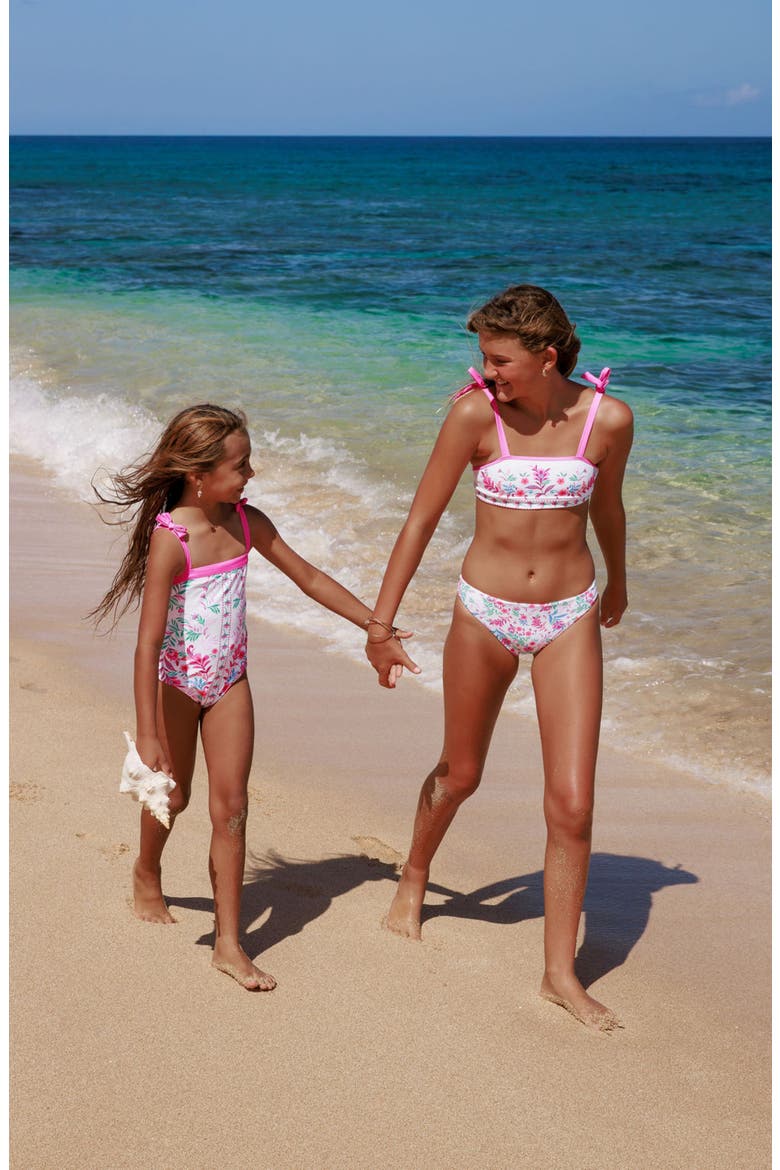 Kids' Shelly UPF 50+ One-Piece Swimsuit, Alternate, color, WHITE MULTI