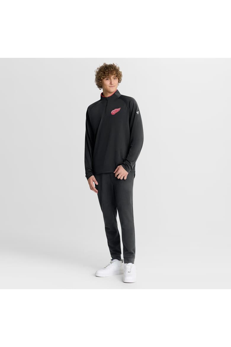 Men's Fanatics Black Detroit Red Wings Authentic Pro Rink Training Quarter-Zip Pullover, Main, color, Black