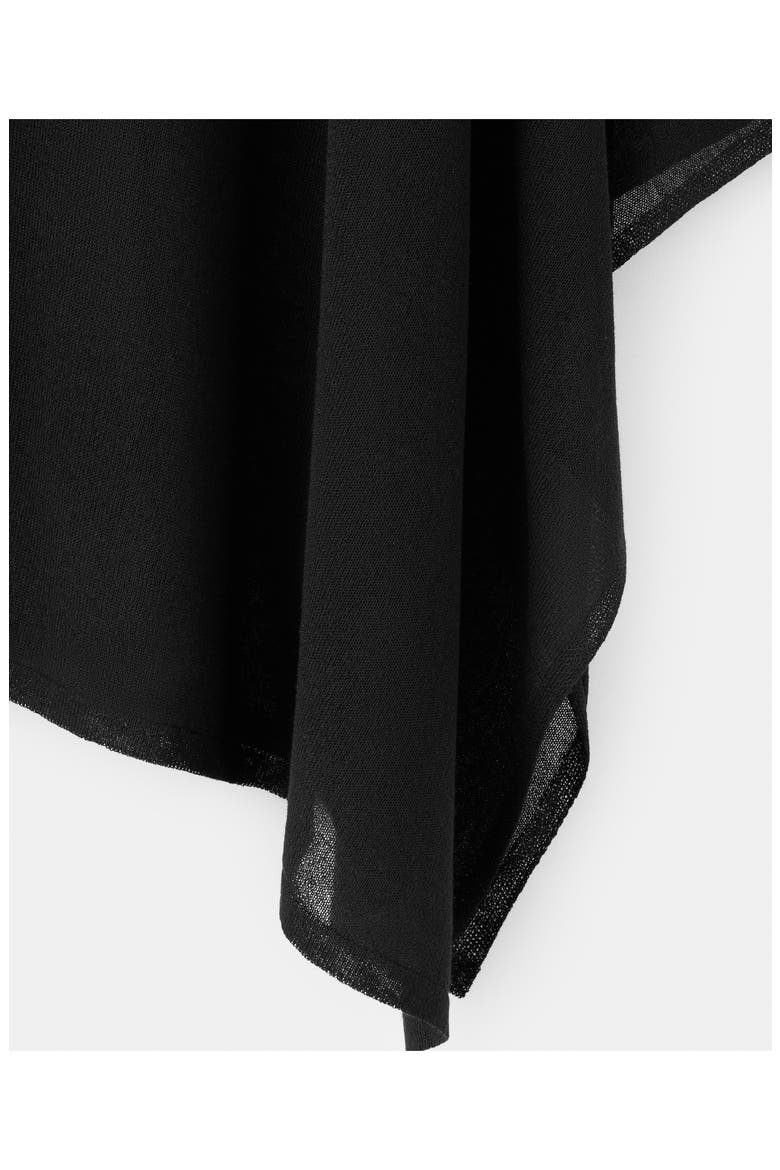 Asymmetrical Knitted Cape, Alternate, color, BLACK