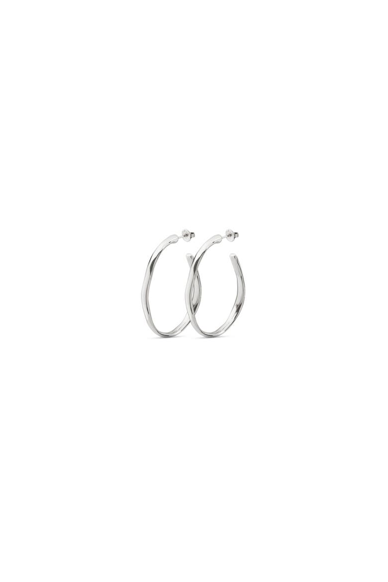 Sleek Open Hoop Earrings, Alternate, color, Silver