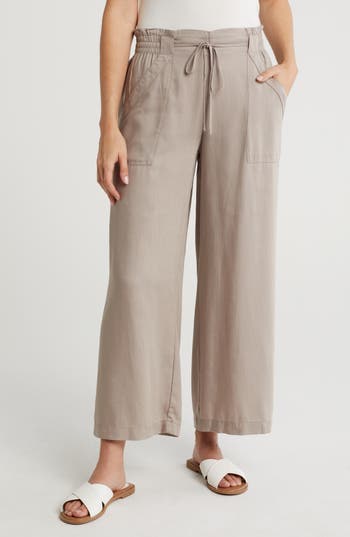 T Tahari Tie Waist Wide Leg Pants in Fawn at Nordstrom Rack, Size Large