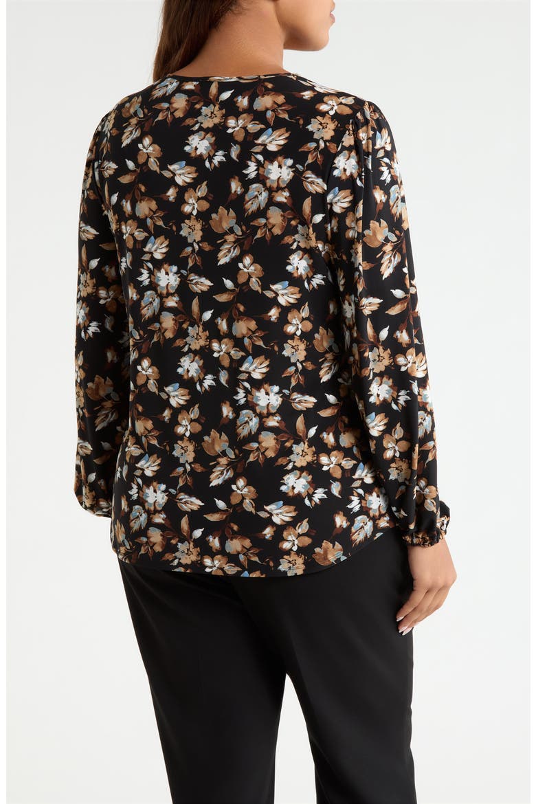Floral Print Keyhole Top, Alternate, color, ANNE BLACK MULTI