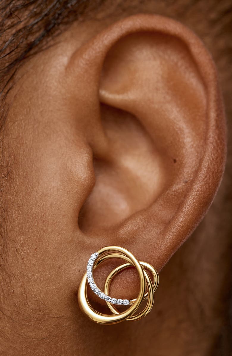 Monica Vinader Nura Lab-Created Diamond Pavé Stud Earrings, Alternate, color, 18K Gold Vermeil / Diamond