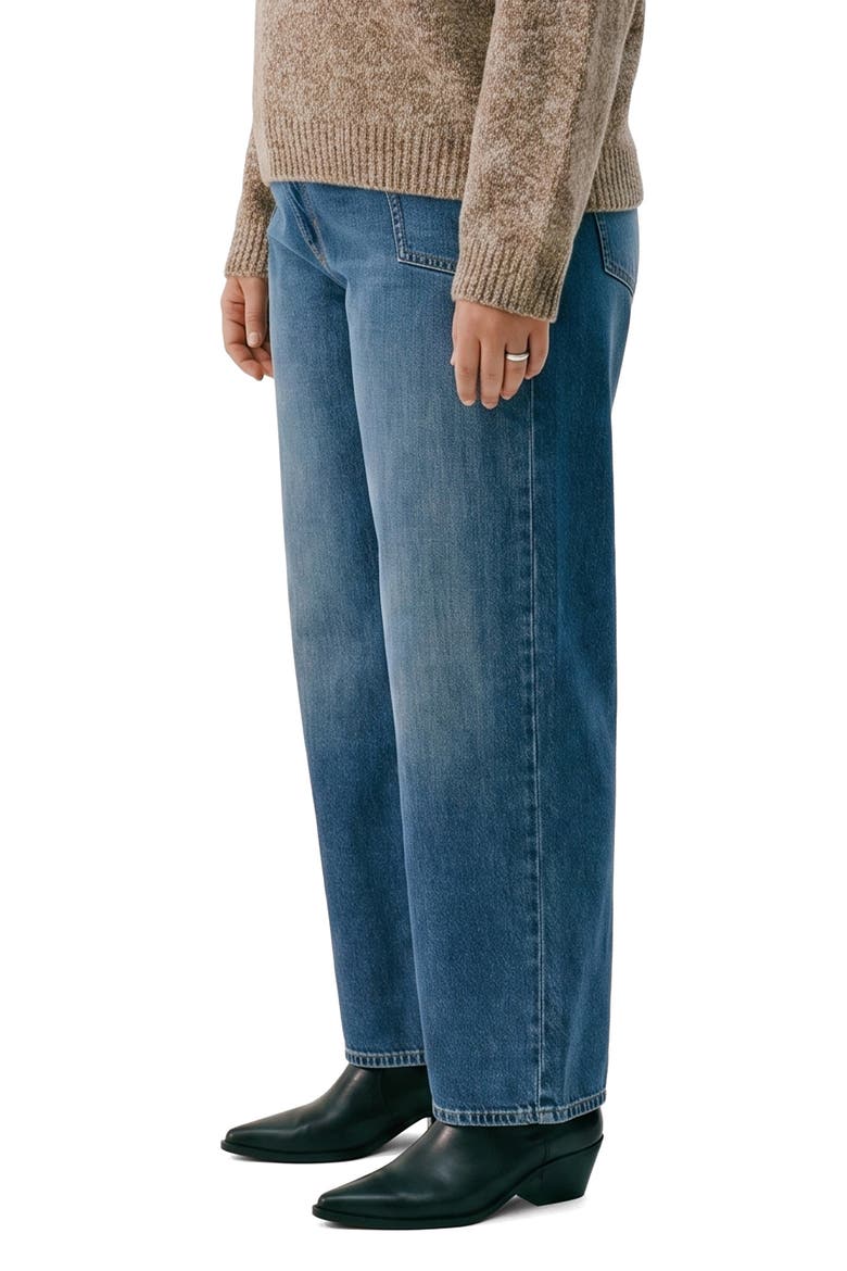 High Waist Barrel Leg Jeans, Alternate, color, MEDIUM BLUE DENIM