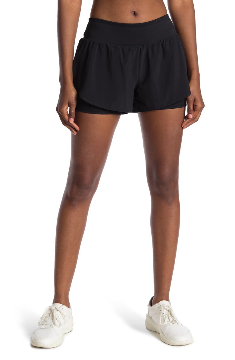 Z by Zella Hybrid Double Layer Bike Shorts, Main, color, 