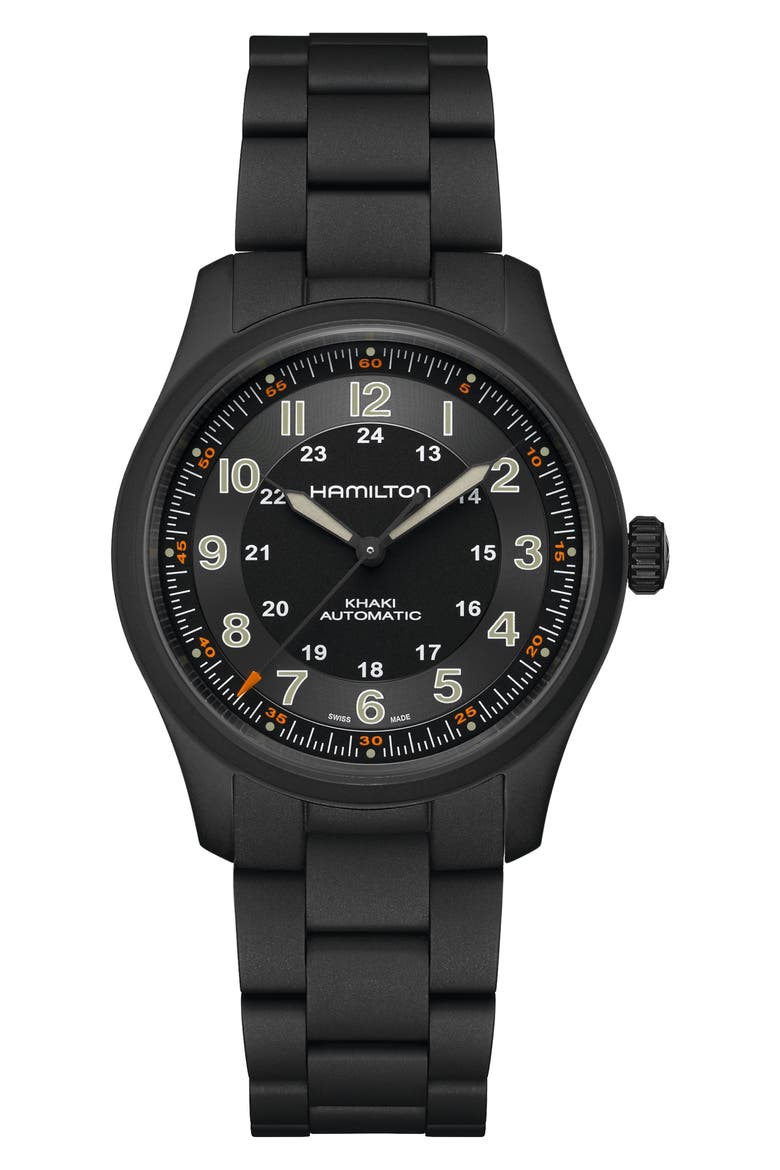 Khaki Field Automatic Bracelet Watch, 38mm, Main, color, BLACK