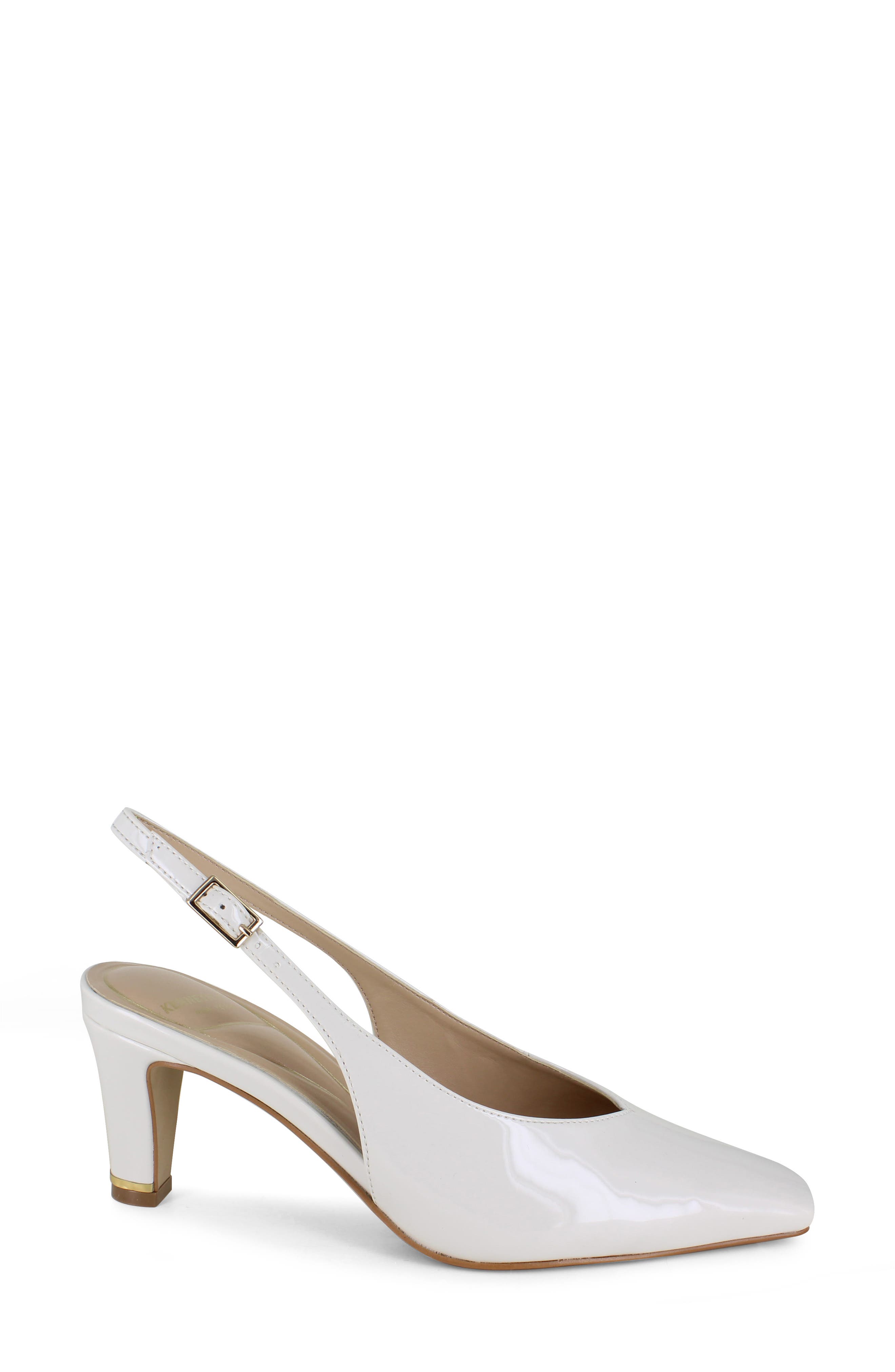 Kenneth Cole Meilani Slingback Pump, Alternate, color, Ecru Patent
