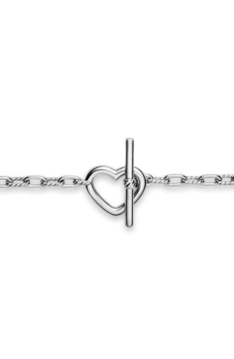 David Yurman DY Madison Sterling Silver Heart Toggle Chain Bracelet, 3mm, Alternate, color, Silver