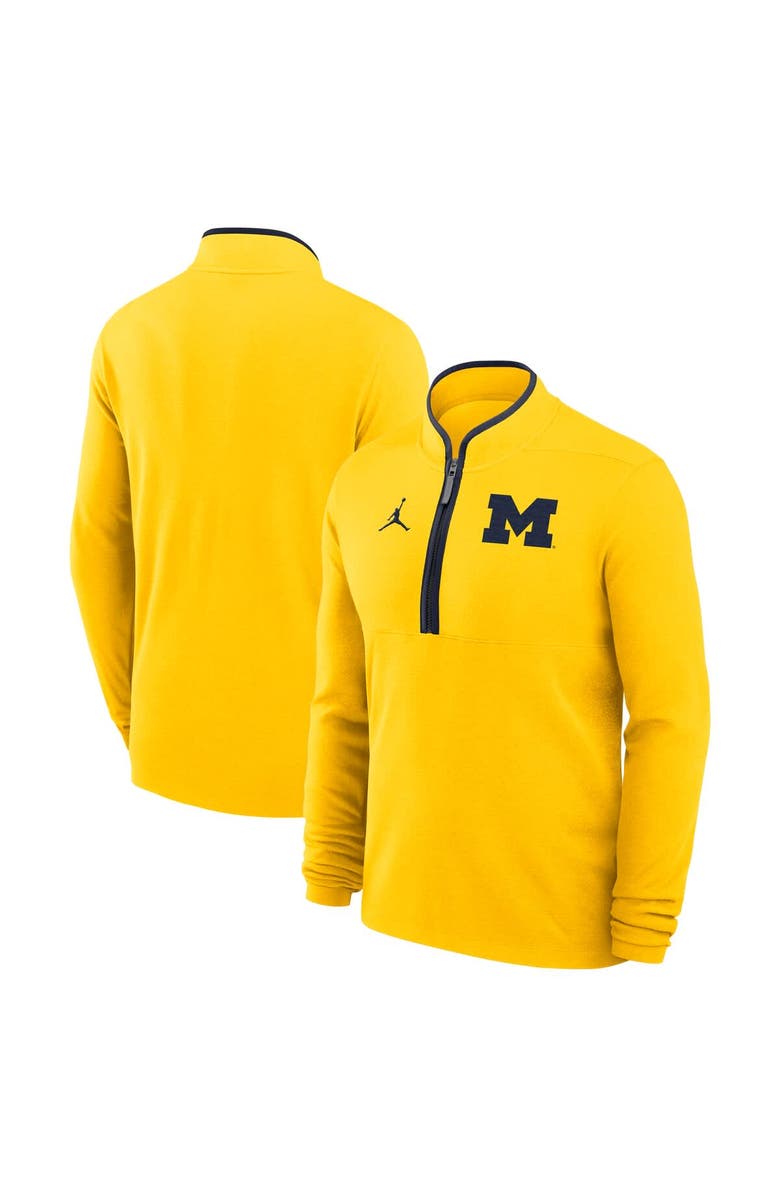 Jordan Brand Men's Jordan Brand Maize Michigan Wolverines Victory Half-Zip Sweatshirt, Main, color, 
