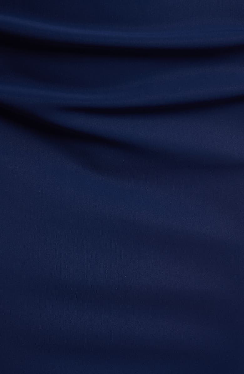 Chiara Boni La Petite Robe Metallic Feather Detail Cocktail Sheath Dress, Alternate, color, Blue Notte