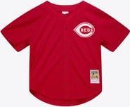 Mitchell & Ness Men's Mitchell & Ness Deion Sanders Red Cincinnati Reds Cooperstown Mesh Batting Practice Button-Up Jersey