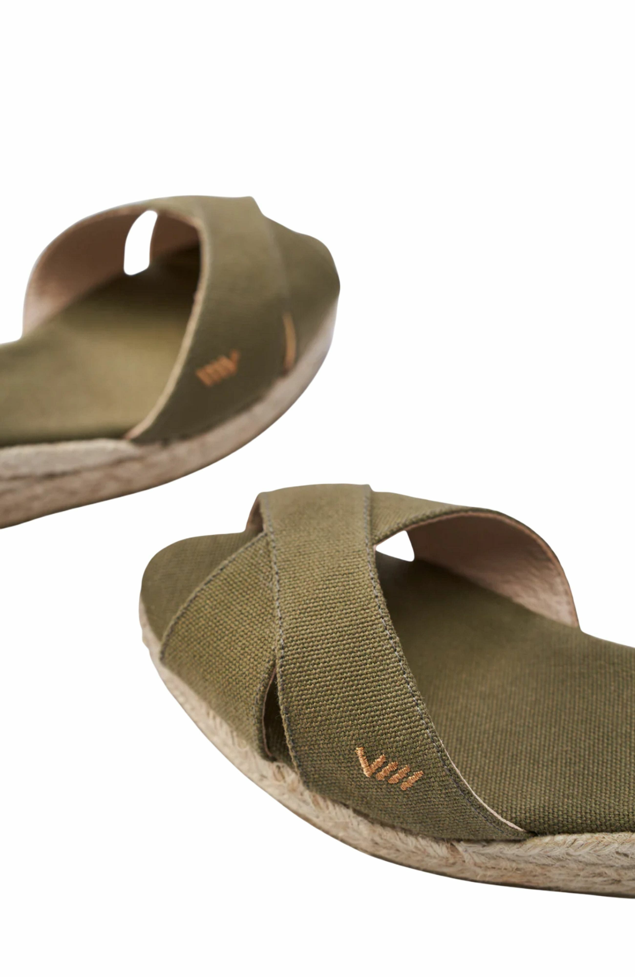 VISCATA Salina Canvas Espadrille Sandal Wedges, Alternate, color, Olive