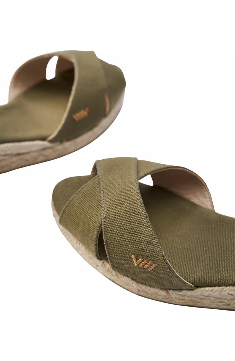 VISCATA Salina Canvas Espadrille Sandal Wedges, Alternate, color, Olive