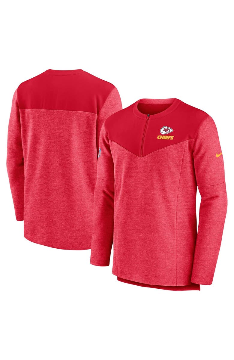 Nike Men's Nike Red Kansas City Chiefs Sideline Lockup Performance Quarter-Zip Top, Alternate, color, 