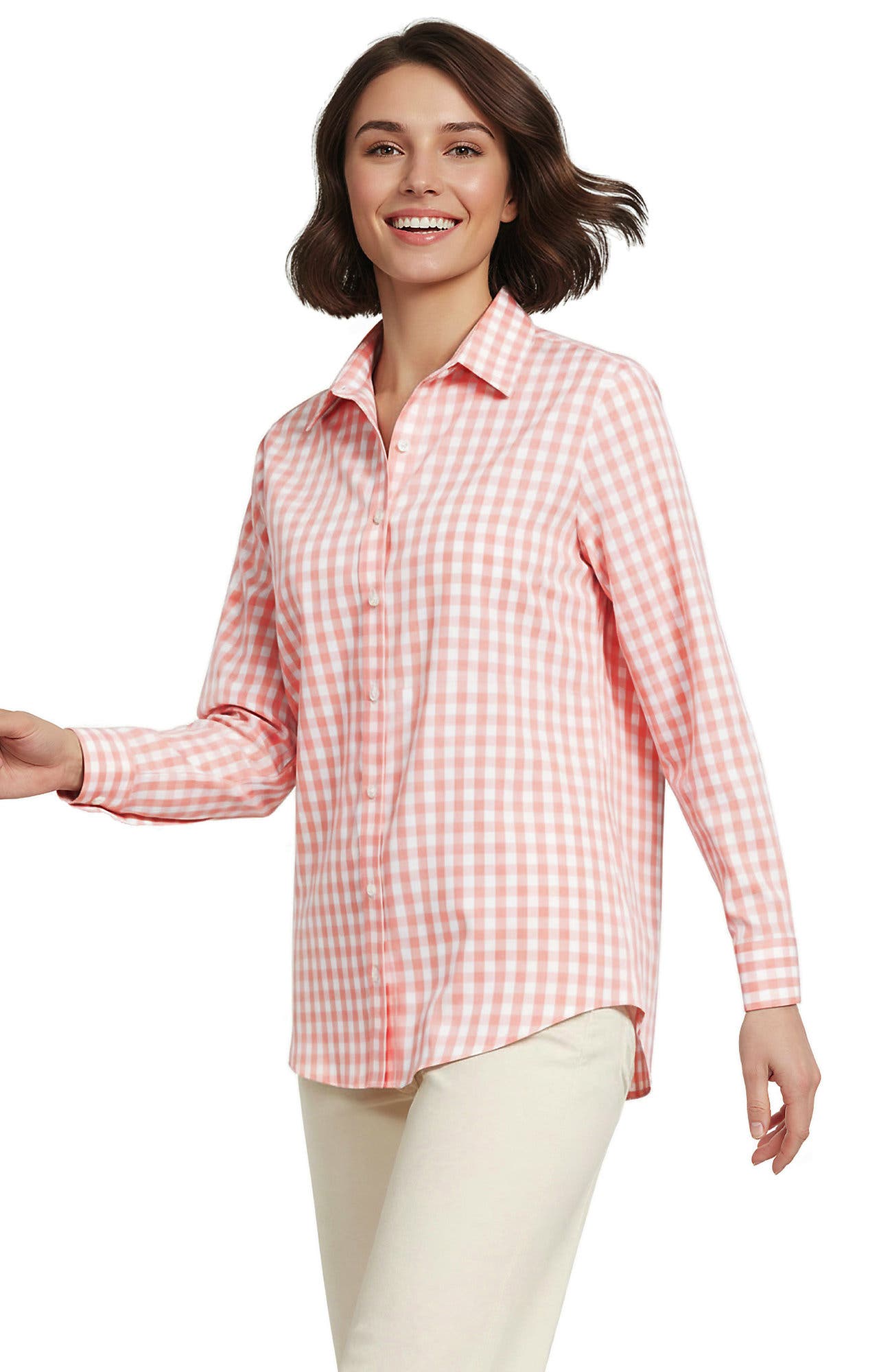 Sunset Coral Pink Gingham