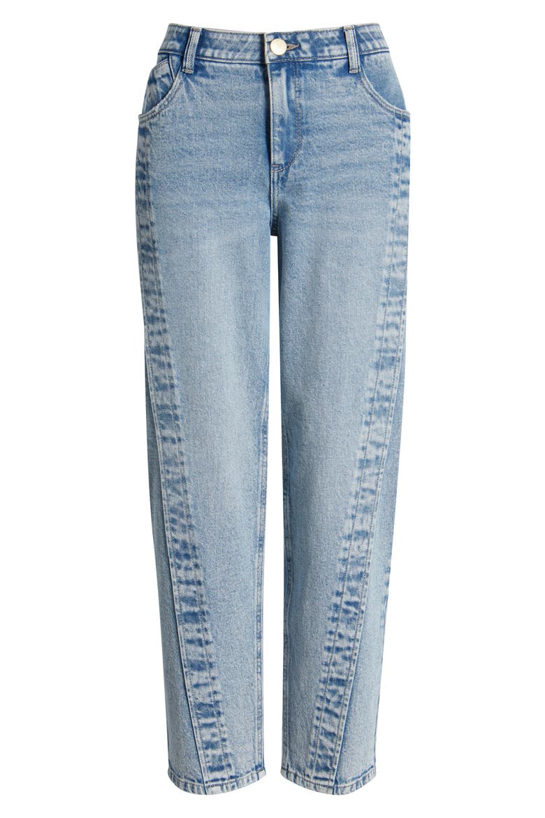 Spliced High Waist Ankle Straight Leg Jeans, Alternate, color, LIGHT BLUE ARTISANAL