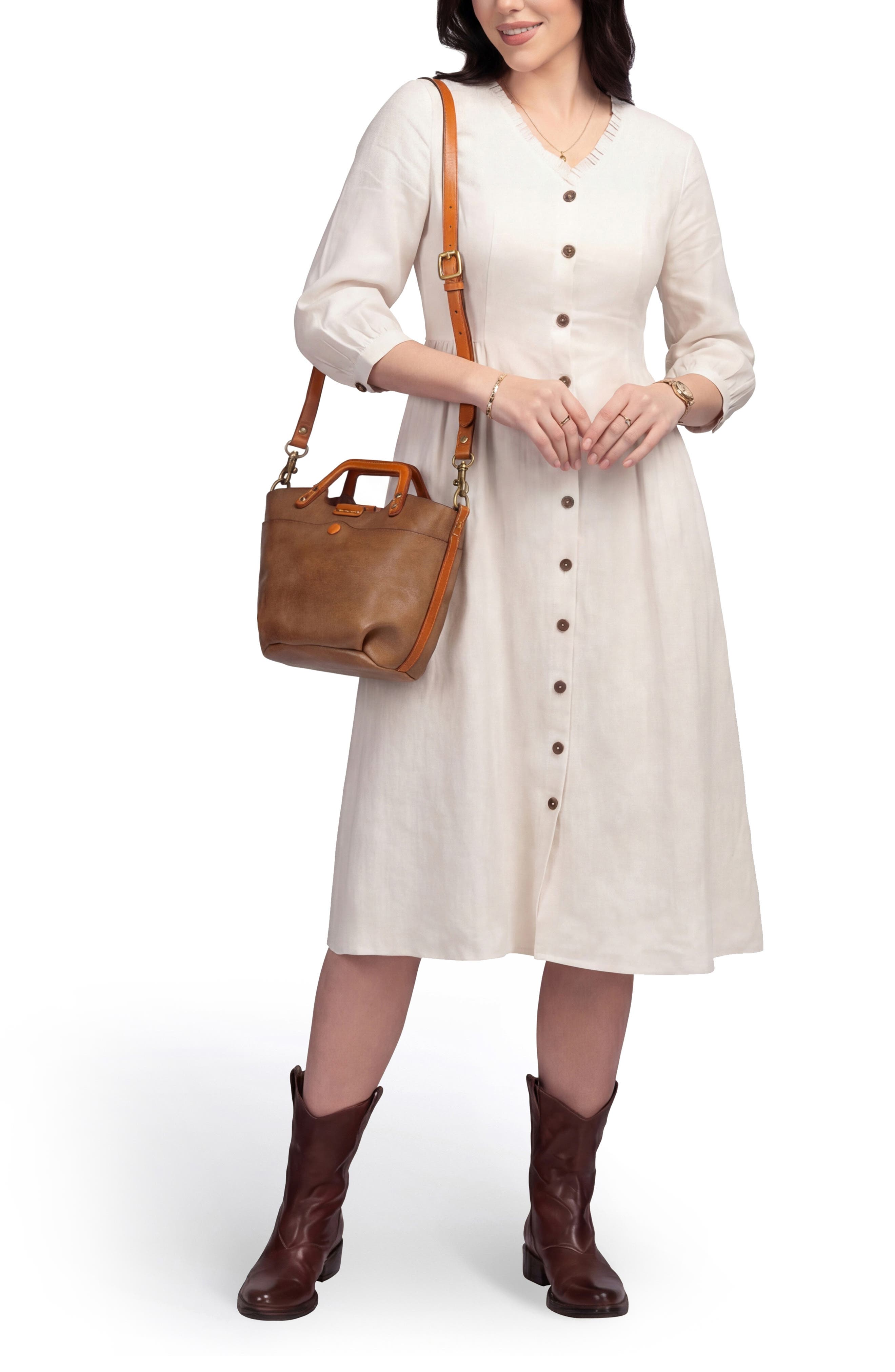 OLD TREND Sprout Land Mini Leather Tote, Alternate, color, Taupe