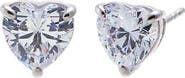BY ADINA EDEN CZ Solitaire Heart Stud Earring