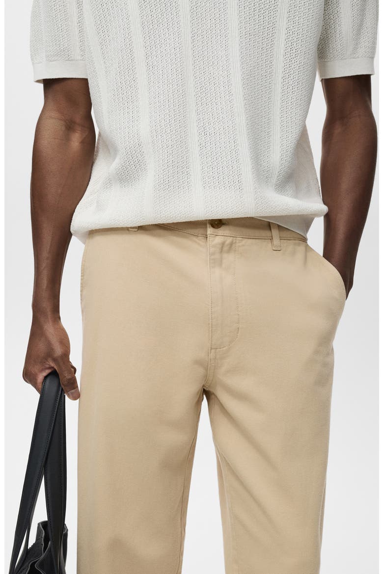 Cotton & Linen Straight Leg Jeans, Alternate, color, BEIGE