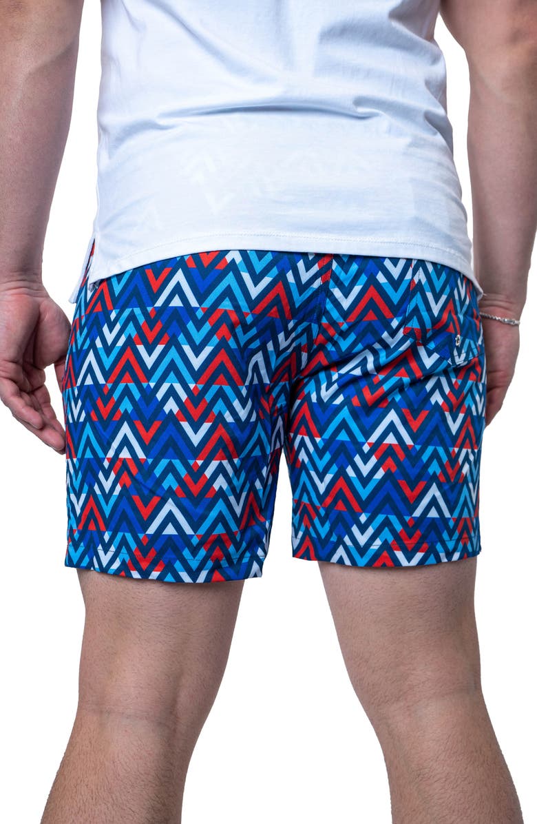 Maceoo Swim Lion Patriot Swim Trunks, Alternate, color, Blue Multi